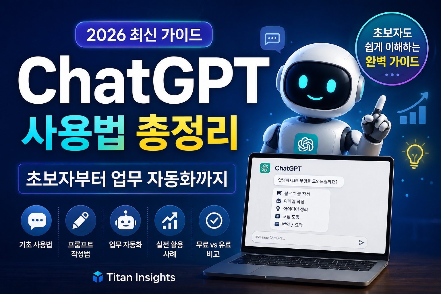 ChatGPT 사용법 총정리 (2026) | 초보자부터 업무 자동화까지