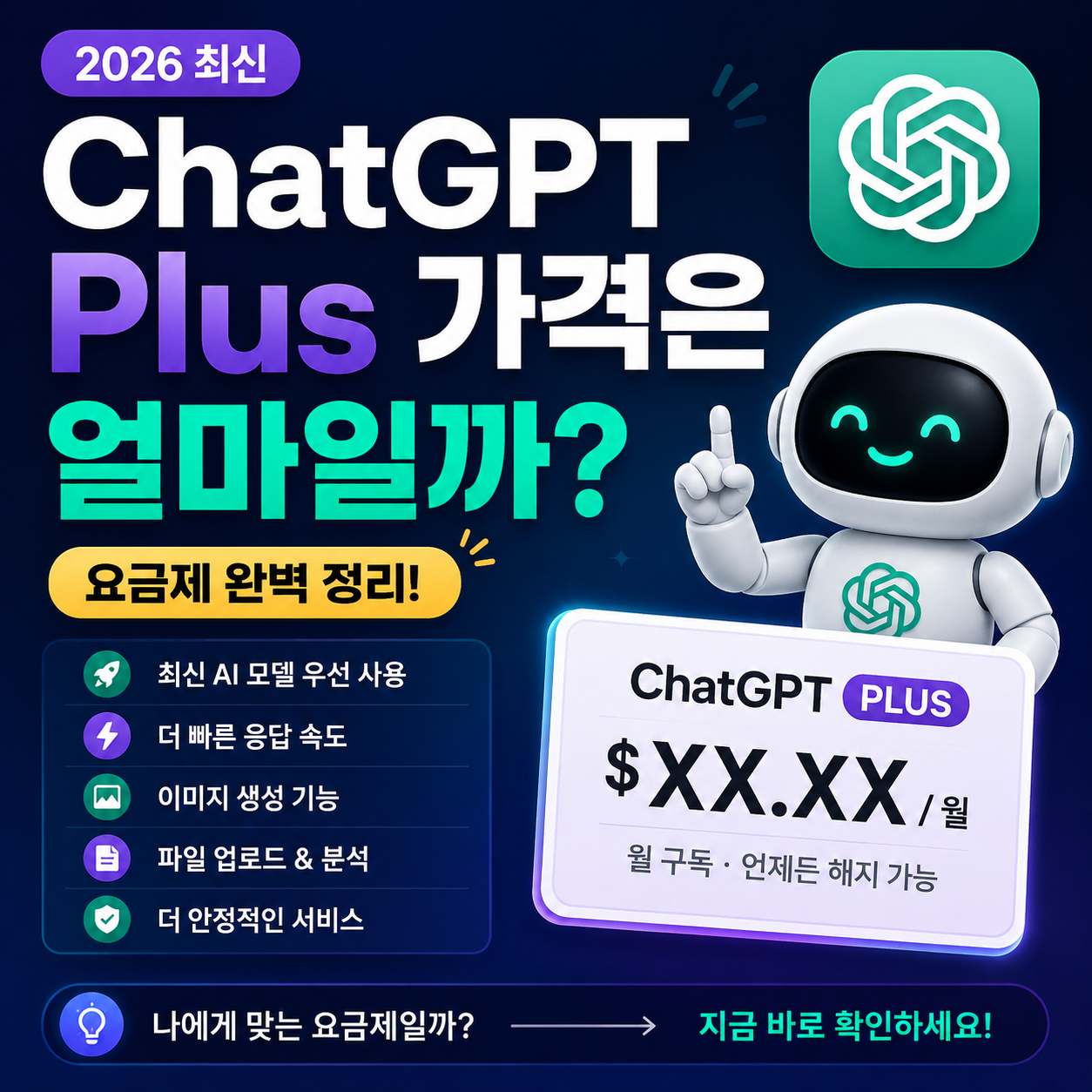 ChatGPT Plus 가격은 얼마일까? 요금제 완벽 정리 (2026)
