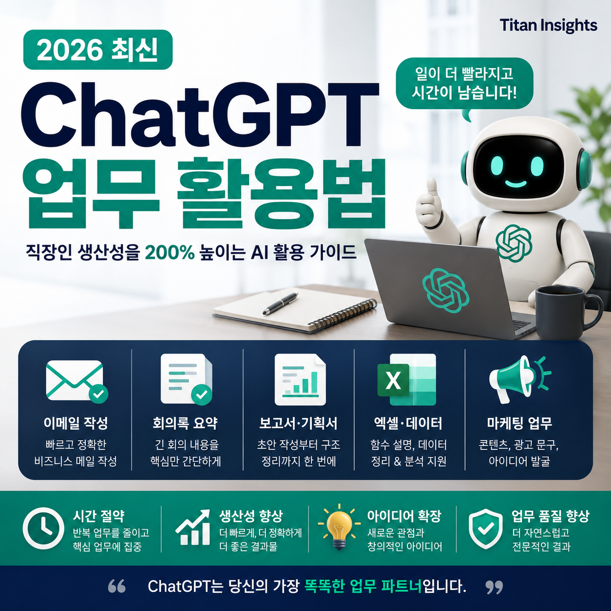 ChatGPT 업무 활용법 (2026) | 직장인 생산성을 높이는 AI 활용 가이드